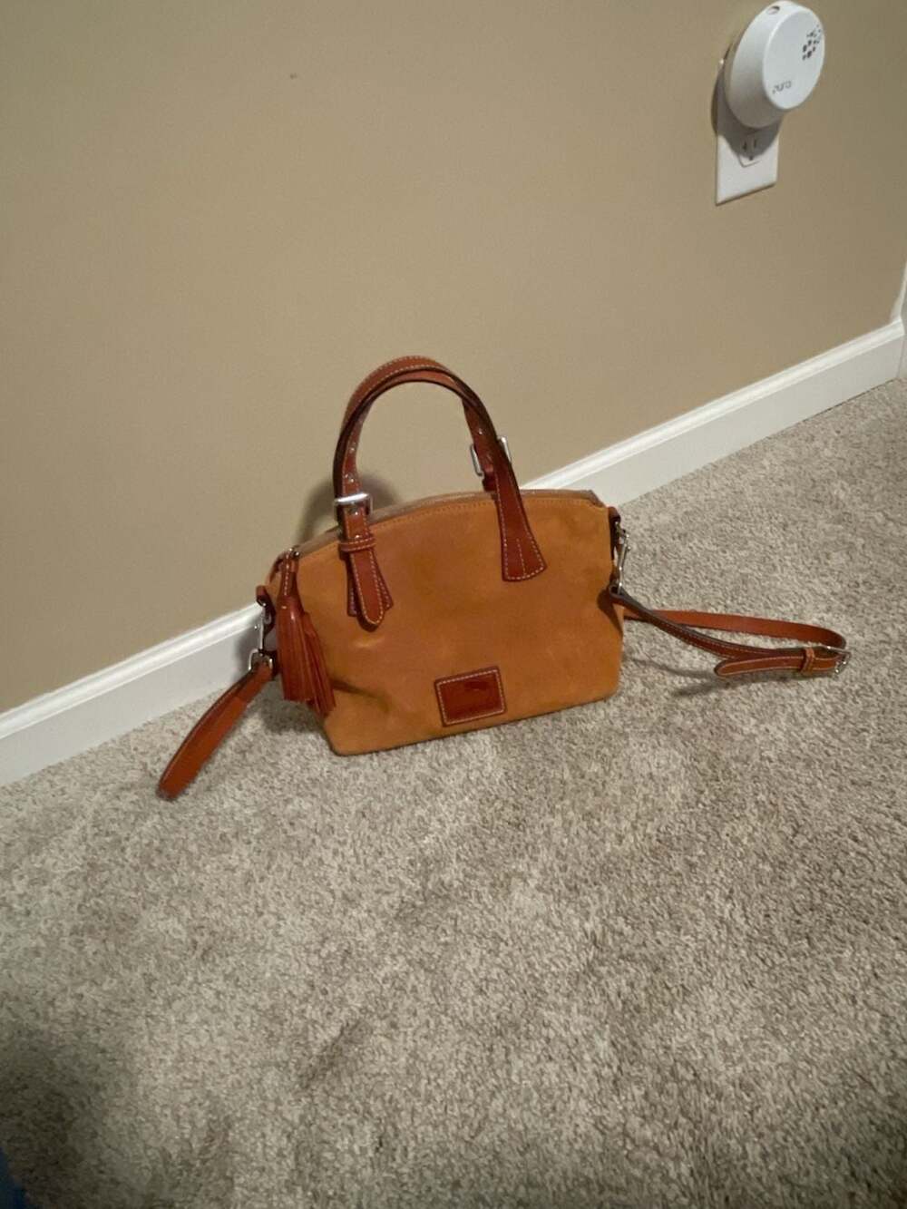 Dooney & Bourke Suede Satchel Crossbody Bag with Tassels